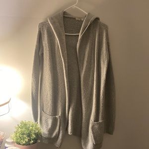 Knit hooded cozy cardigan